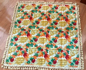 Mantel Acción de Gracias Oración y Hojas, con Borla Borla 42 x42 Nuevo Hecho a Mano - Imagen 1 de 9