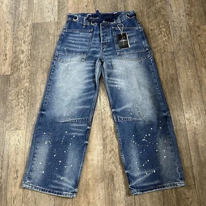 NEW Flamingals Size Medium Wide Leg High Rise Button Fly Jeans Denim Pants 31x27 - Picture 1 of 12