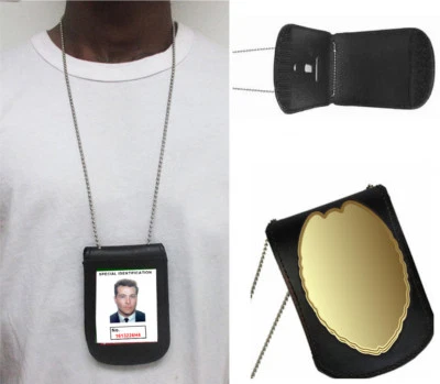 Кожаный тактический держатель для скрытого ношения щит значок цепочка на шею продавец из США - Изображение 1 из 4