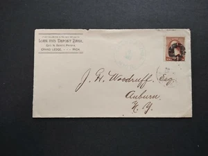 Michigan: Grand Ledge 1887 #210 Bank Cover, Scarce Ultramarine CDS, Eaton Co - Picture 1 of 2