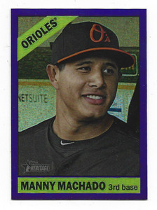 2015 Topps Heritage Chrome Purple Refractor #454 Manny Machado Orioles