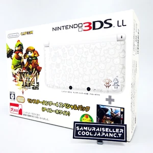 Nintendo 3DS LL Monster Hunter 4 Special Pack Airou White Console Japan NEW - Picture 1 of 7