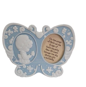 Vintage Enesco Precious Moments 1996 Schmetterling Bilderrahmen auf den Flügeln des Glaubens - Bild 1 von 8