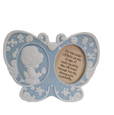Marco de fotos de mariposa de colección Enesco Precious Moments 1996 en las alas de la fe Foto 1 de 4