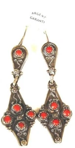 Par de pendientes estilo coral plata pura y rojo mediterráneo 2 - Imagen 1 de 1