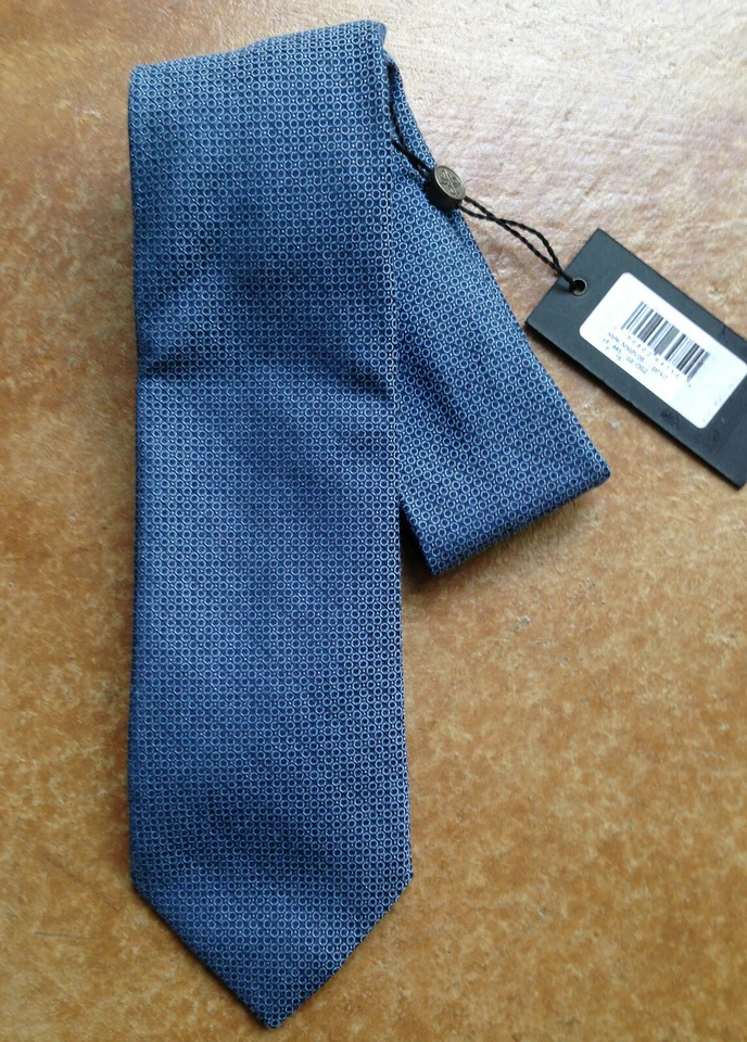 Nuevo John Varvatos Para Hombre Mini Círculos Limpio Algodón/Seda Corbata Cuello, Azul, Talla Única  Foto 1 de 1