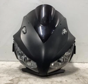 12-16 HONDA CBR1000RR FRONT UPPER FAIRING PLASTIC COWLING WITH HEADLIGHT BLACK - Picture 1 of 4