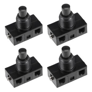 Inline Foot Pedal Push Button Switch,UFO Type Lamp Control ON/Off Black 4 Pcs
