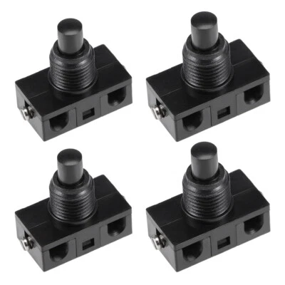 Inline Foot Pedal Push Button Switch,UFO Type Lamp Control ON/Off Black 4 Pcs - Image 1 of 4