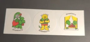 Vintage 80s Matte Scratch and Sniff Stickers STRAWBERRY Lot of 3 Great Scent - Bild 1 von 5