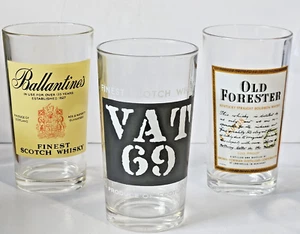 Lote de 3 mejores vasos de whisky escocés Ballantine’s IVA 69 Old Forester 12 oz - Imagen 1 de 10