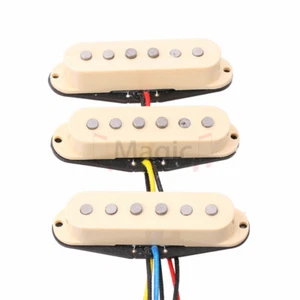3 pz Alnico 5 Alnico V pickup bobina singola SSS per chitarra stile strat avorio - Foto 1 di 5