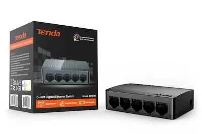 SG105 SWITCH LAN ETHERNET 5 PORTE GIGABIT RJ45 1000 Mbps TENDA 10/100/1000 - Immagine 1 di 2
