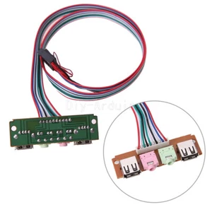 6.8cm 2 USB PC Computer Case Front Panel USB Audio Port Mic Earphone Cable NEW - Bild 1 von 7