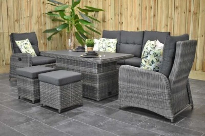 Indiana verstellbares Dining Lounge Set, 3er mit Spraystone hoher niedriger T... - Bild 1 von 4