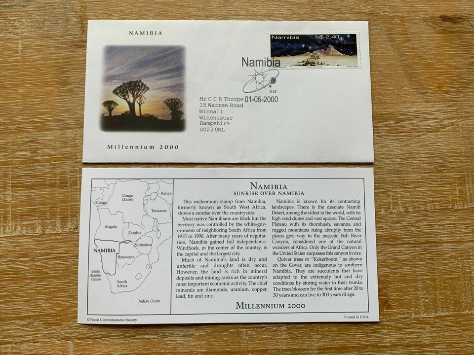 NAMIBIA 2000 FDC PCS MILLENNIUM SUNRISE QUIVER TREES SUCCULENTS #RARE# - Image 1 of 1