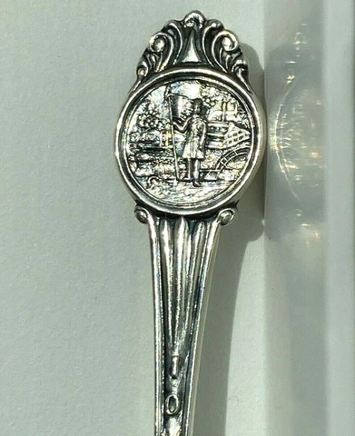 Antique Sterling Silver Spoon Seal of Iowa State Pride Commemorative Signed Cover
