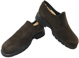 Zapatos mocasín sin cordones Dr Martens ~ Talla 9 ~ Cuero de gamuza marrón punta redonda 9258 - Imagen 1 de 16