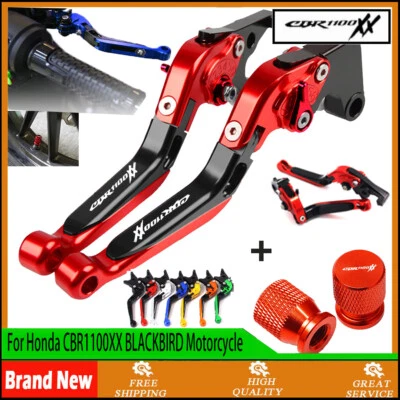 CNC Wheel Tire Valve + Brake Clutch Levers for Honda CBR1100XX BLACKBIRD 97-07 - Image 1 of 4