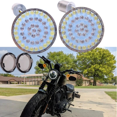 2X 1157 LED Turn Signals Blinker Lights For Harley Davidson Iron 883 XL883N 1200 — 第 1/4 张图片
