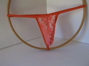 Tanga de Cuerda M G Micro Corte Frontal Trasera Elección Transparente Nailon Encaje Naranja Por SWIC - Imagen 1 de 1