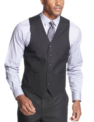 Colete listrado Sean John masculino ajuste clássico preto tamanho 40S novo com etiquetas - Imagem 1 de 4