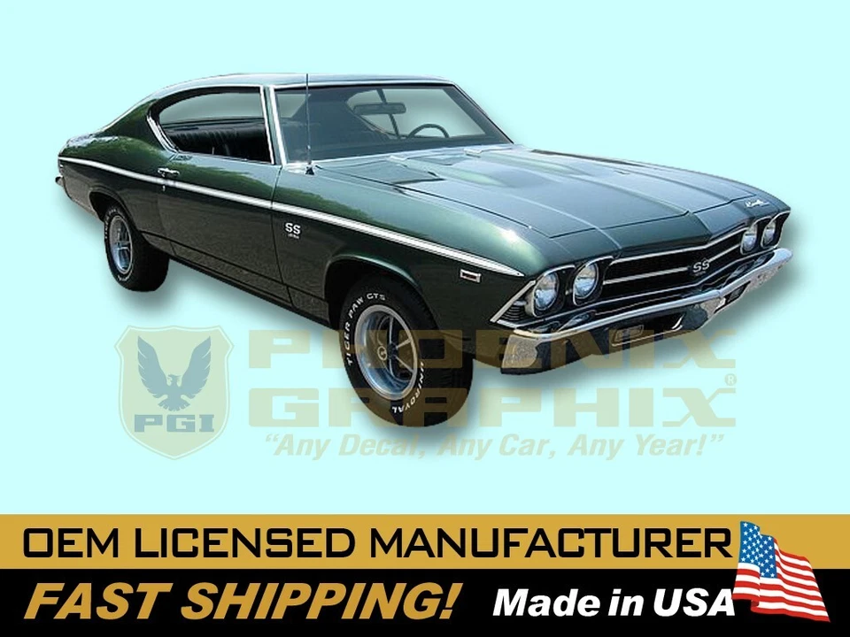 Chevrolet Chevelle SS 1969 Super Sport kit de calcomanías y rayas Foto 1 de 1
