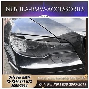BMW X6 E71 E72 X5M NERO LUCIDO FARO SOPRACCIGLIA M PERFORMANCE 2008 - 2014 COPPIA - Foto 1 di 5