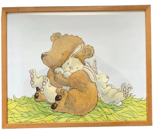 IKEA Nursery Decor "Mr. Bear Says Peek-A-Boo" Debi Gliori Framed Print - Picture 1 of 12