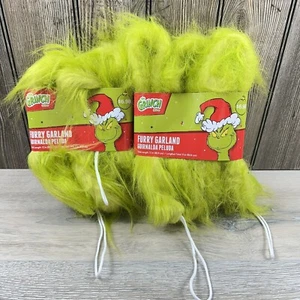 Dr. Seuss The Grinch Furry Fuzzy Grinch Garland 72" 2 Pack 144" Total - Picture 1 of 4