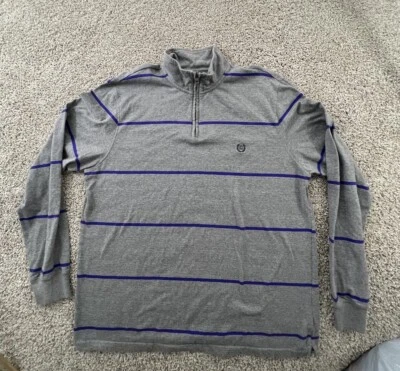 Camisa polo de rugby gris púrpura manga larga cuello XL Streetwear vintage años 90 para hombre Foto 1 de 4