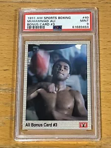 Muhammad Ali 1991 AW Sports Boxing #40 PSA 9 BONUS CARD 3 MINT Newly Graded - Picture 1 of 2