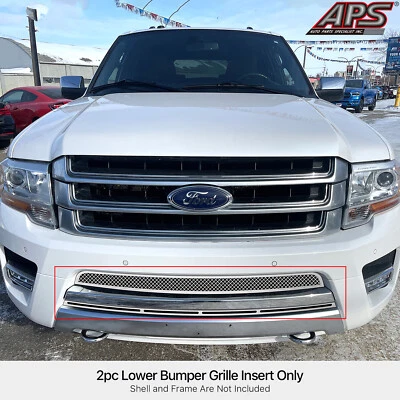 Parachoques inferior de malla cromada inoxidable para Ford Expedition 2015-2017 Foto 1 de 4