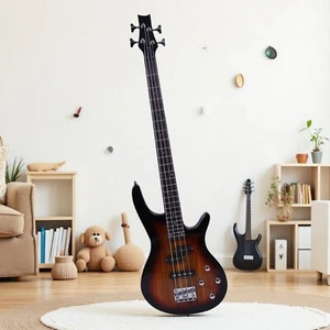 IB 4-String Bass Guitar Set - P/J Pickups, Maple Neck, Basswood Body & Sunburst - Picture 1 of 24
