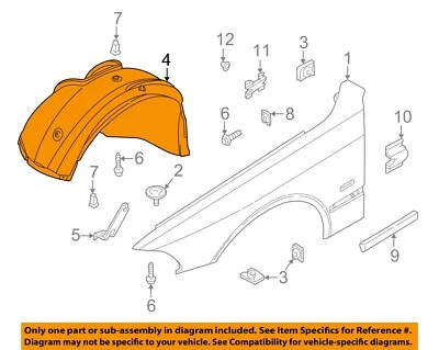 Guardabarros delantero izquierdo BMW OEM 97-03 540i 51718159423 Foto 1 de 2