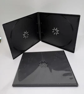 10 PCS NEW 7MM SLIM DOUBLE (2) CD DVD POLY CASES, BLACK, PSC9 - Picture 1 of 5