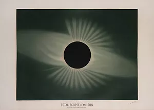 Etienne Trouvelot : "Total Eclipse of the Sun" (1882) — Giclee Fine Art Print - Picture 1 of 7