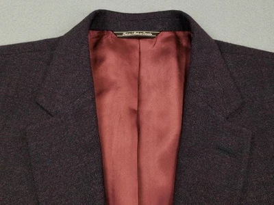 Jack Victor Sport Coat Men 50L Wool Two Button Double Vented Tic Weave Purpleish - image 1 of 4