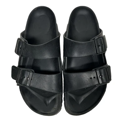 Sandálias Birkenstock EVA impermeáveis pretas tamanho 40 slides Arizona Comfort 9 9.5 EUA - Imagem 1 de 4