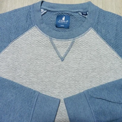 JOHNNIE-O Hombres L SUDADERA GRANDE WEYBURN GRIS CLARO AZUL LAGOWAVE JERSEY Foto 1 de 4