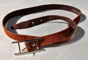 Vintage Gürtel fein braun Samtkruste mit silberner Schnalle Größe 80 cm - Bild 1 von 3