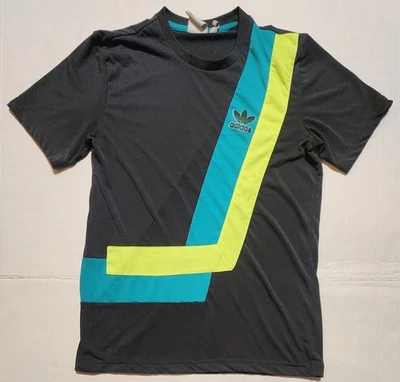 Adidas Мужская серый, бирюзовый и желтый ворота футболка Sz M - Изображение 1 из 4