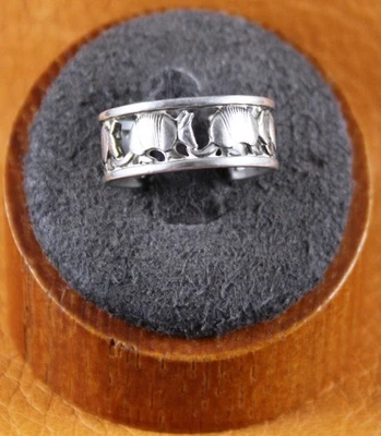 Retired James Avery ARMADILLO ETERNITY BAND Ring Sterling Silver Size 7.5 - Image 1 of 4