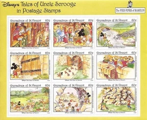 St Vincent Grenadines - 1992 Disney Pied Piper - 9 Stamp Sheet 19J-020 - Picture 1 of 1