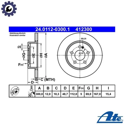 2x BRAKE DISC 24.0112-0300.1 FOR MERCEDES-BENZ C-CLASS/T-Model/Convertible 2.0L - Image 1 of 4