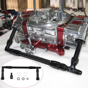 AN6 Braided Dual Feed Carb Fuel Line Double Pump for 4150 Holley Carburetor - Picture 1 of 16