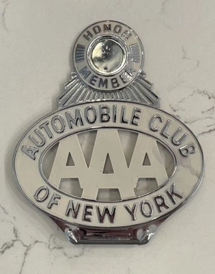Vintage AAA Automobile Club of New York Honor Member Car Badge Auto Emblem - Image 1 of 2