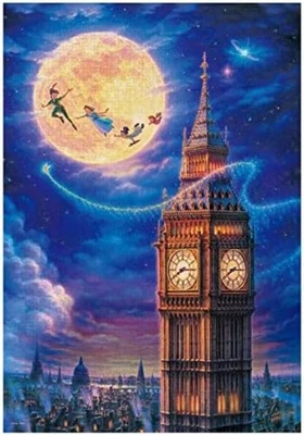 Tenyo 1000 Pieces Jigsaw Puzzle Disney Moonlight Fly Peter Pan Glowing Puzzle - Image 1 of 4