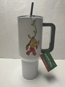 NEW SLEIGH BELL THE GRINCH “ MAX” 40 Oz STAINLESS STEEL TUMBLER With HANDLE - Picture 1 of 4
