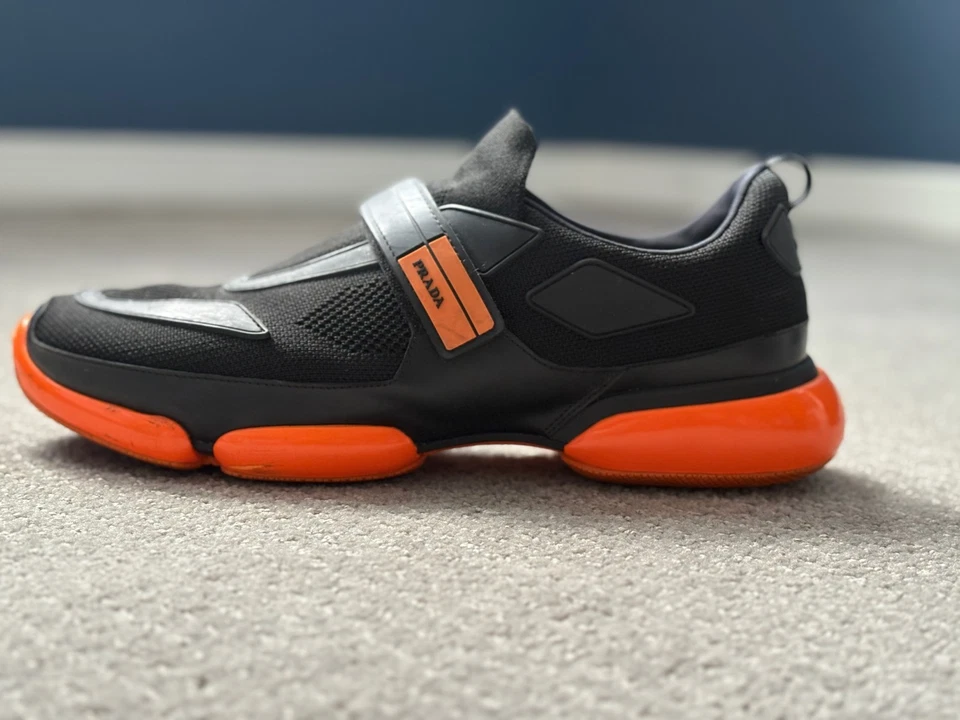 Tenis Prada Cloudburst Logo Negro/Naranja Para Hombre Talla 11/EE. UU. GRAN REGALO NAVIDEÑO Foto 1 de 4